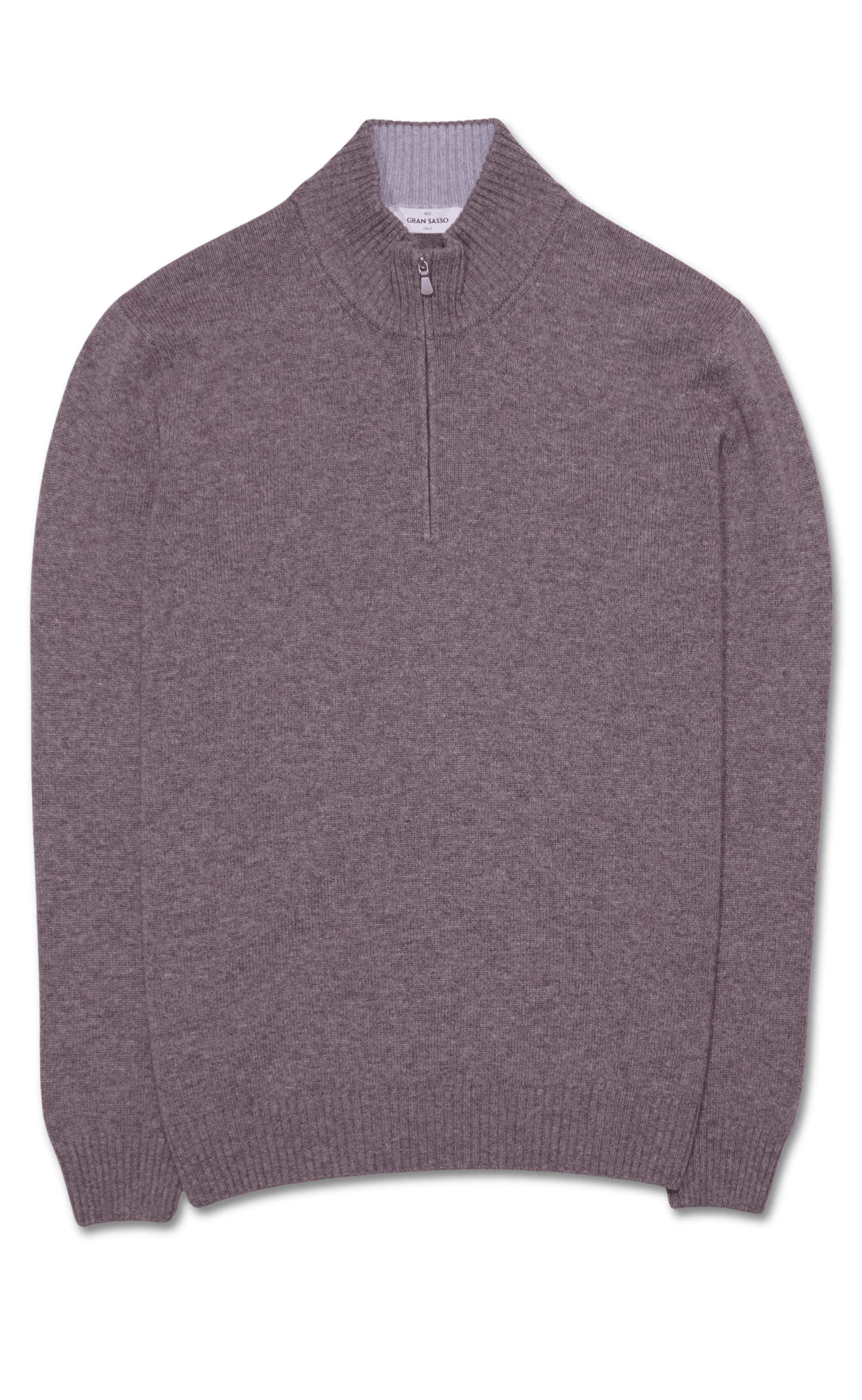 Gran Sasso Half Zip Wool Cashmere Taupe