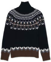 Dondup Turtleneck Jacquard Black Brown
