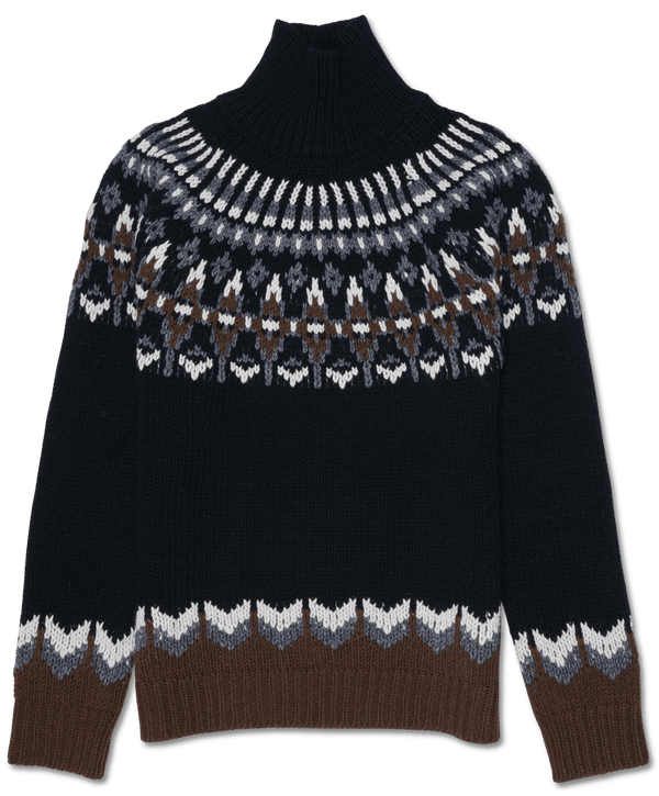 Dondup Turtleneck Jacquard Black Brown