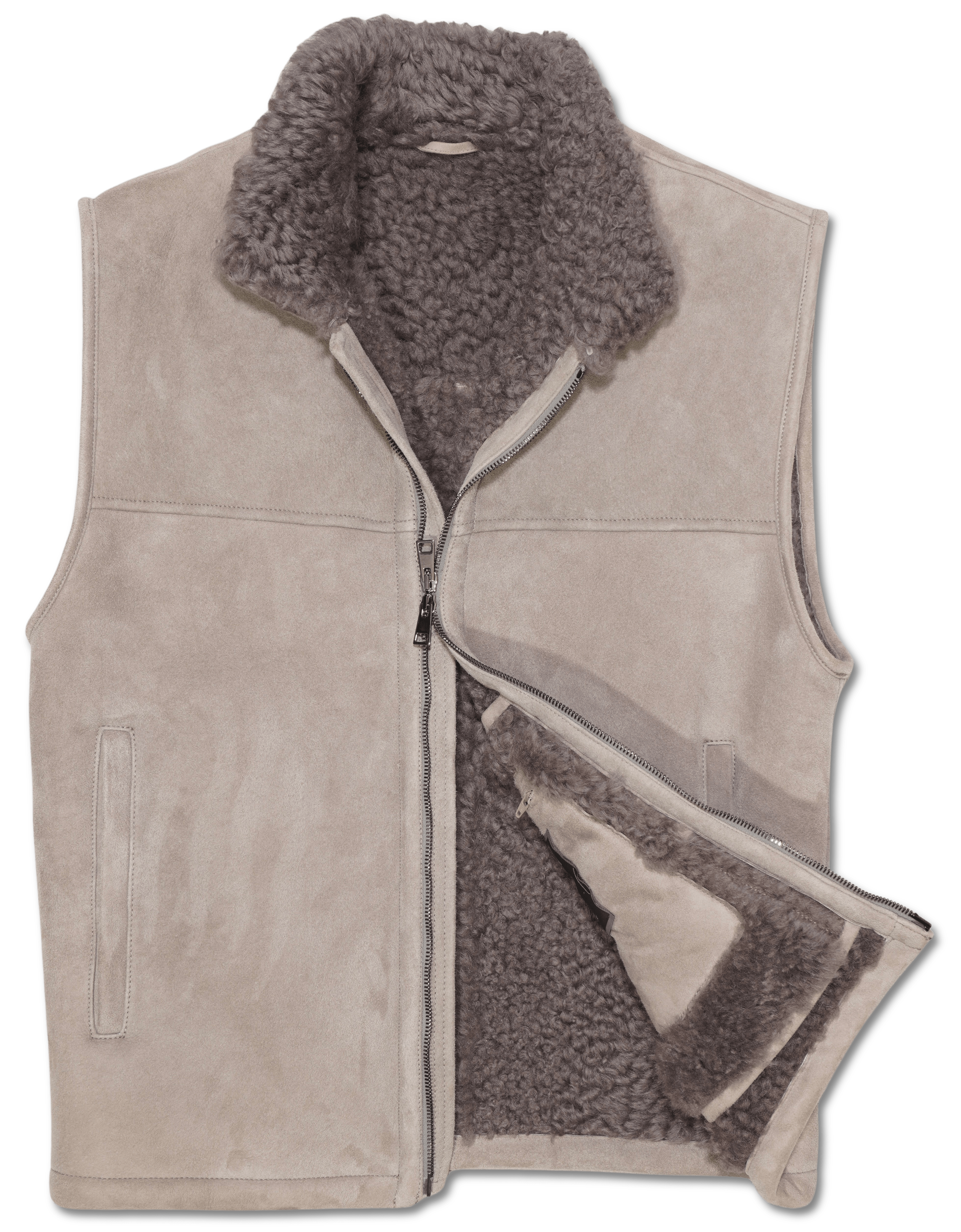 Zonda Shearling Vest Warm Grey