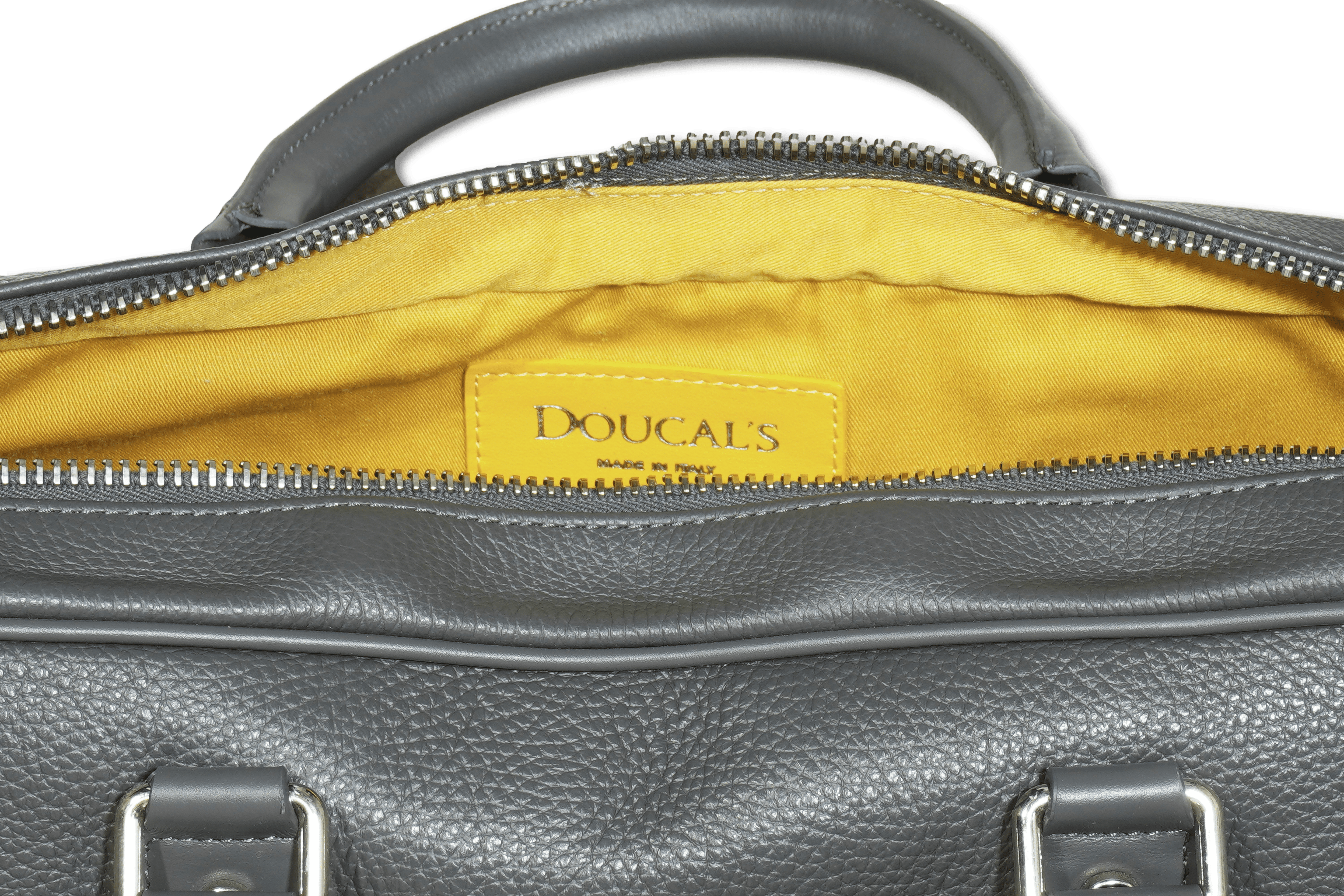 Doucals Business Briefcase Grey Leather