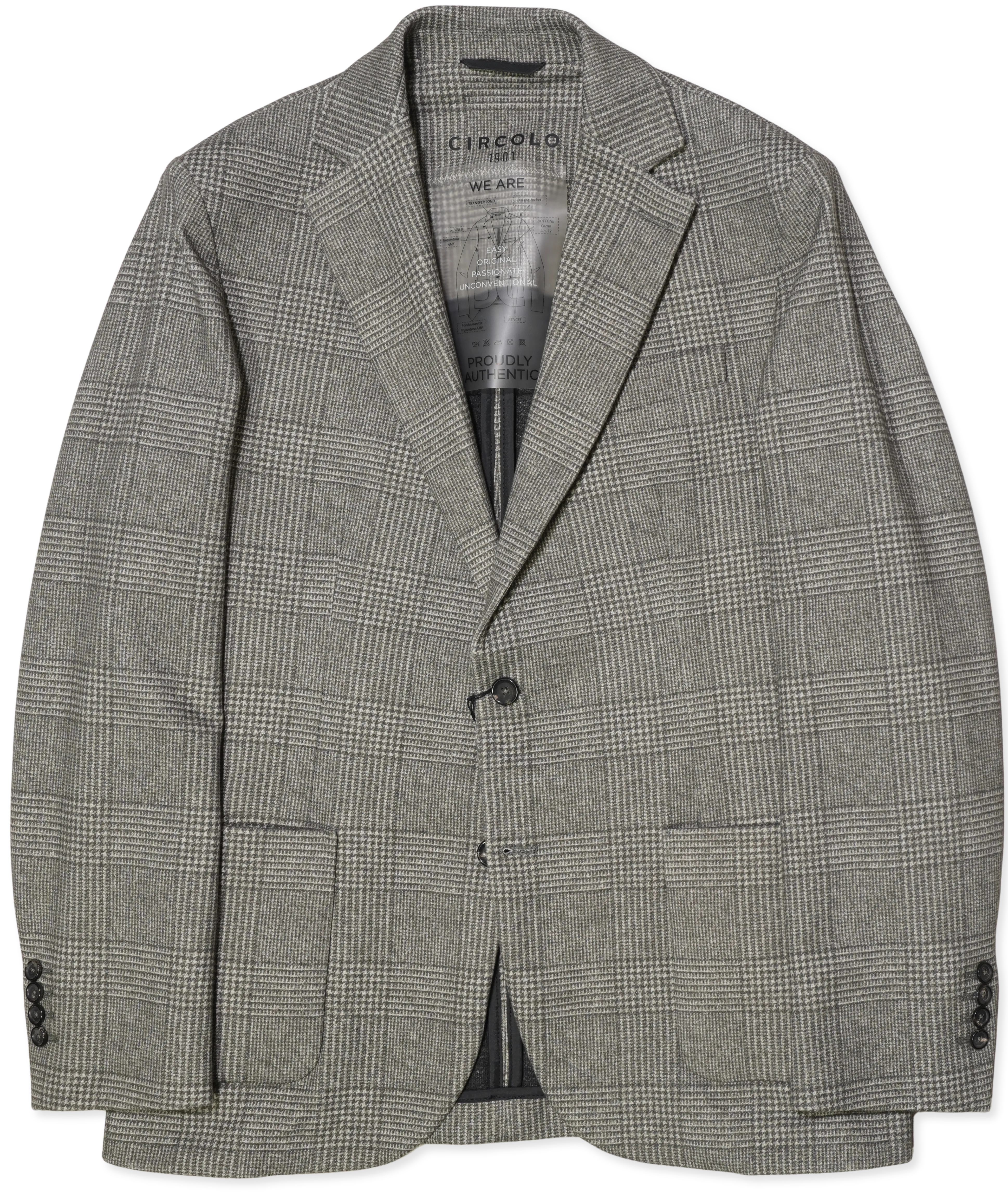 Circolo Jacket Jersey Check Grey