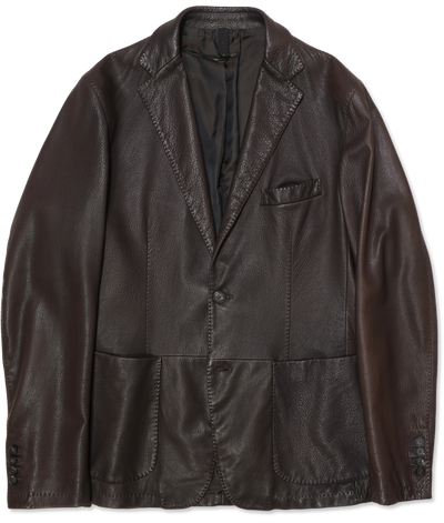 Tagliatore Jacket Lamb Leather Brown