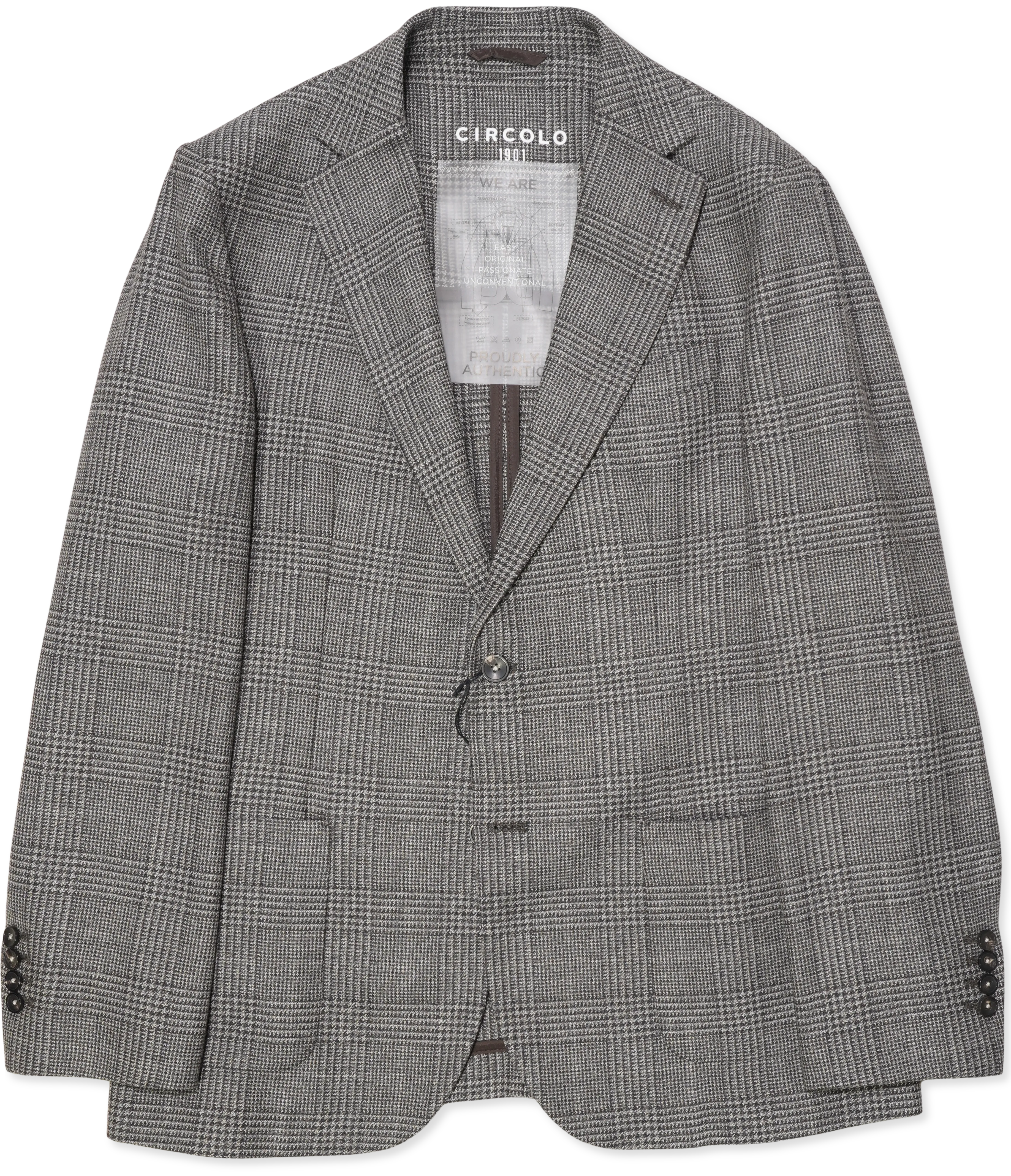Circolo Wool Jacket Check Brown