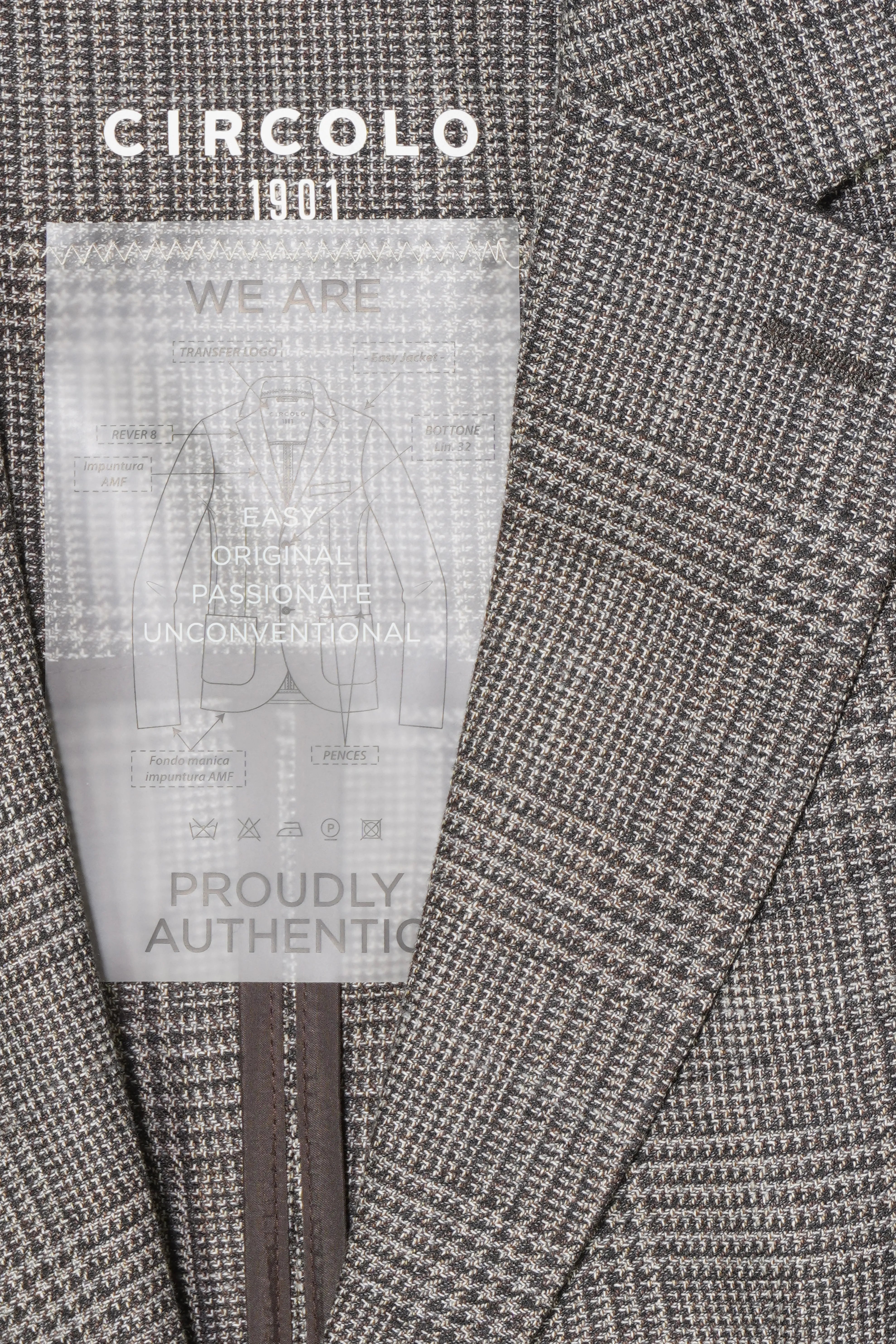Circolo Wool Jacket Check Brown
