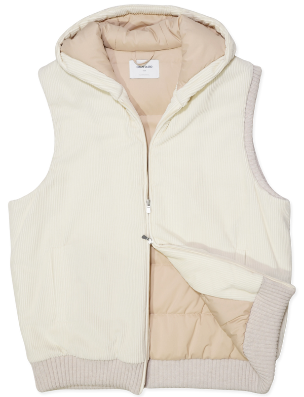 Gran Sasso Corduroy Vest Off White