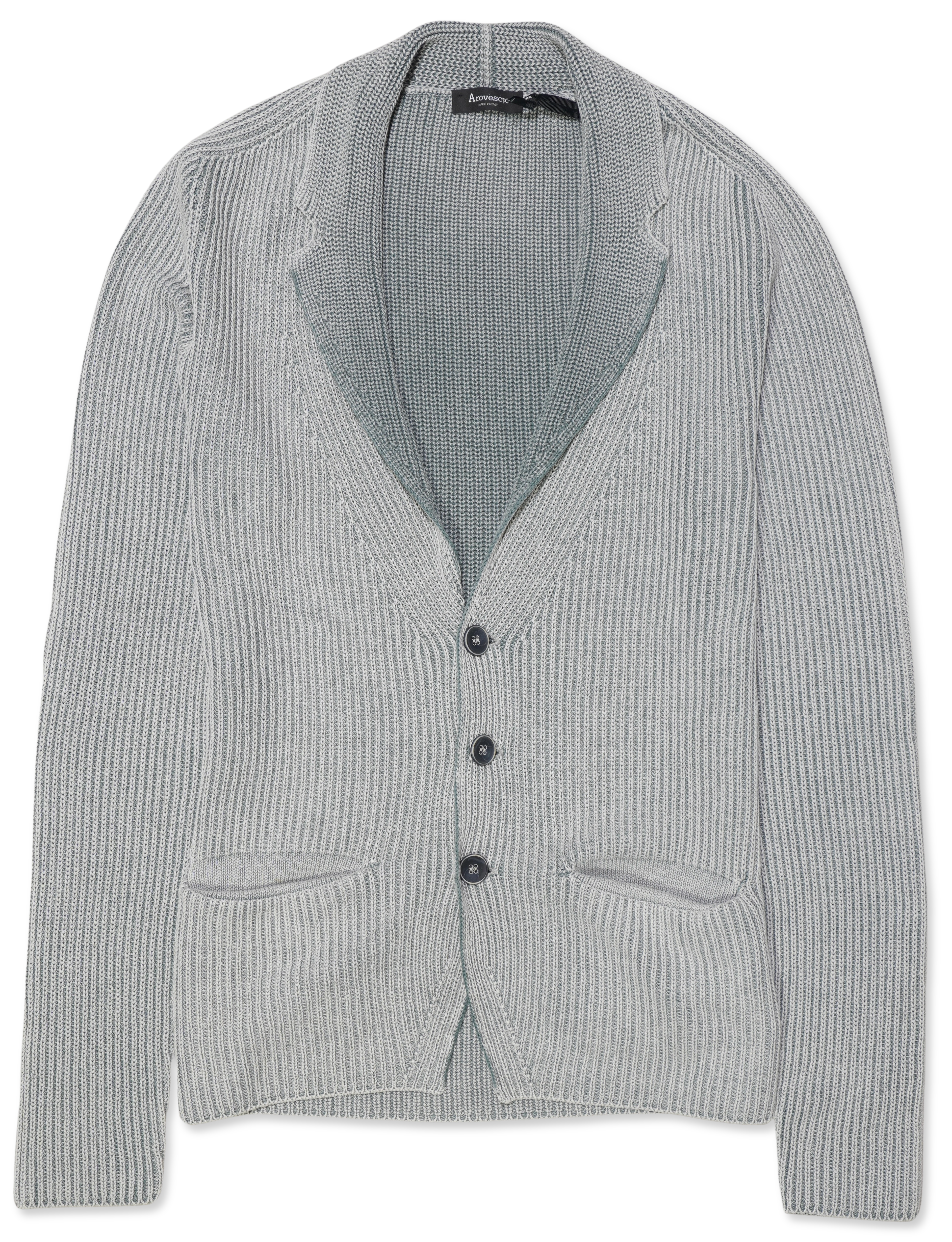 Arovescio Pure Cotton Cardigan Light Grey