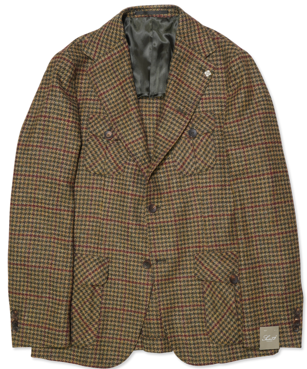 Studio 73 Safari Jacket Houndstooth Green