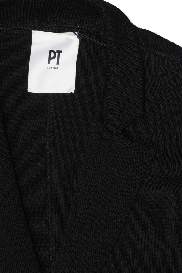 PT Torino Double Breasted Knit Blazer Black