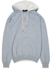 Gran Sasso Cashmere Cotton Hoodie Light Blue