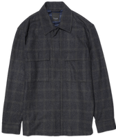 Sand Flannel Overshirt Check Dark Grey