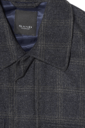 Sand Flannel Overshirt Check Dark Grey