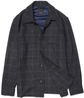Sand Flannel Overshirt Check Dark Grey