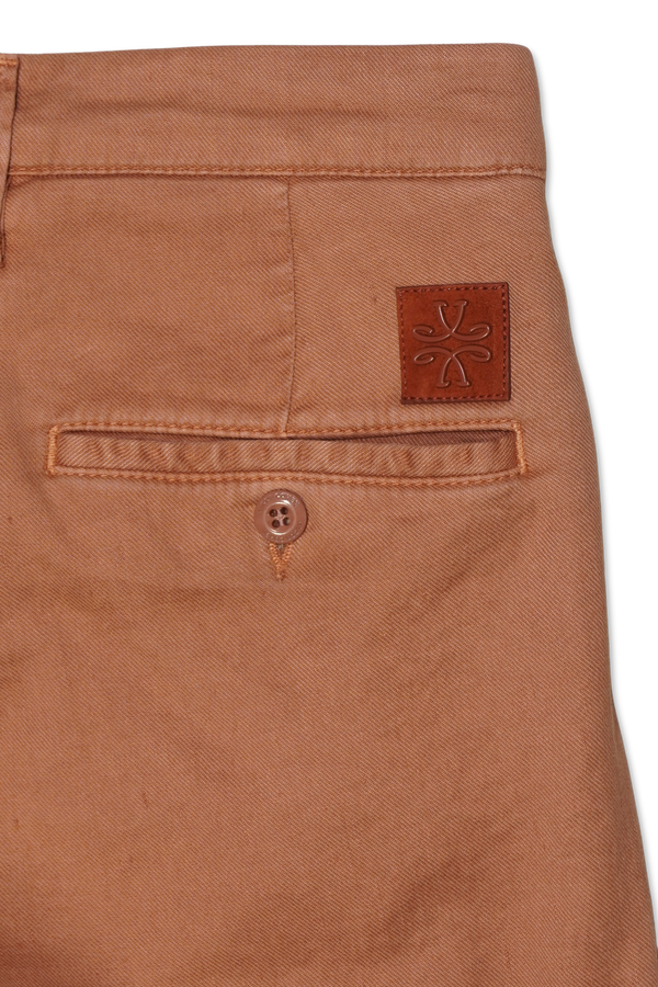 Jacob Cohen Bobby Terracotta Linen Stretch Trousers