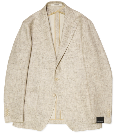 Tagliatore Jacket Cotton Linen Blend Light Brown