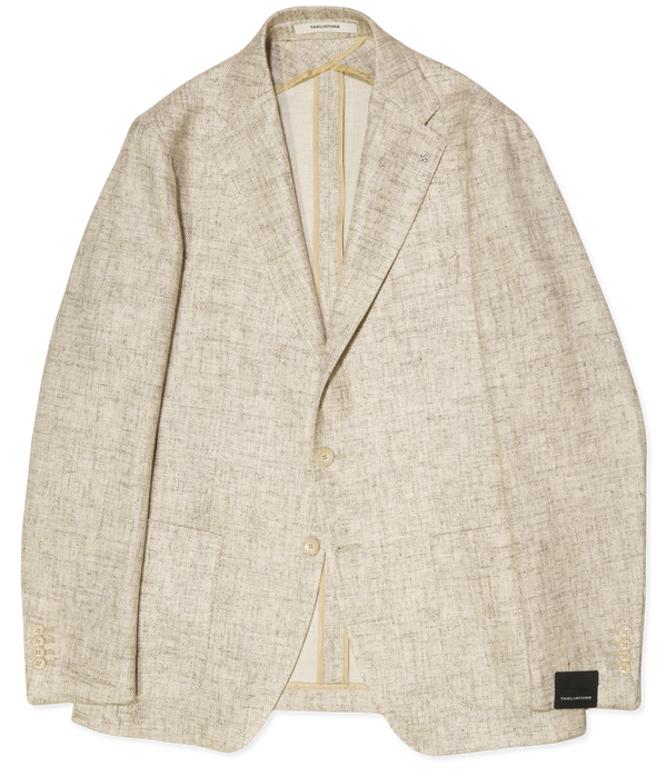 Tagliatore Jacket Cotton Linen Blend Light Brown