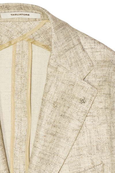 Tagliatore Jacket Cotton Linen Blend Light Brown
