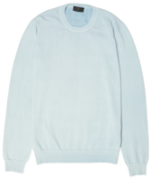 Dondup Garment Dyed Cotton Pullover Light Blue