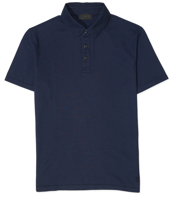 Dondup Washed Jersey Polo Shirt Navy