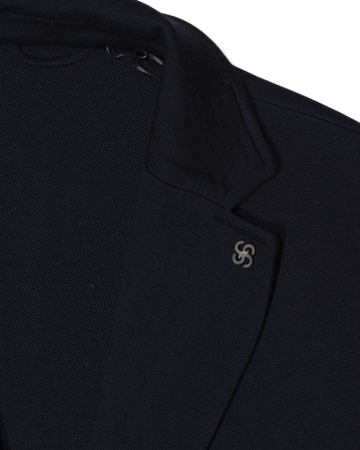 Gran Sasso Knitted Jacket Virgin Wool Navy