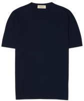 Gran Sasso Knitted Pure Cotton T-Shirt Navy