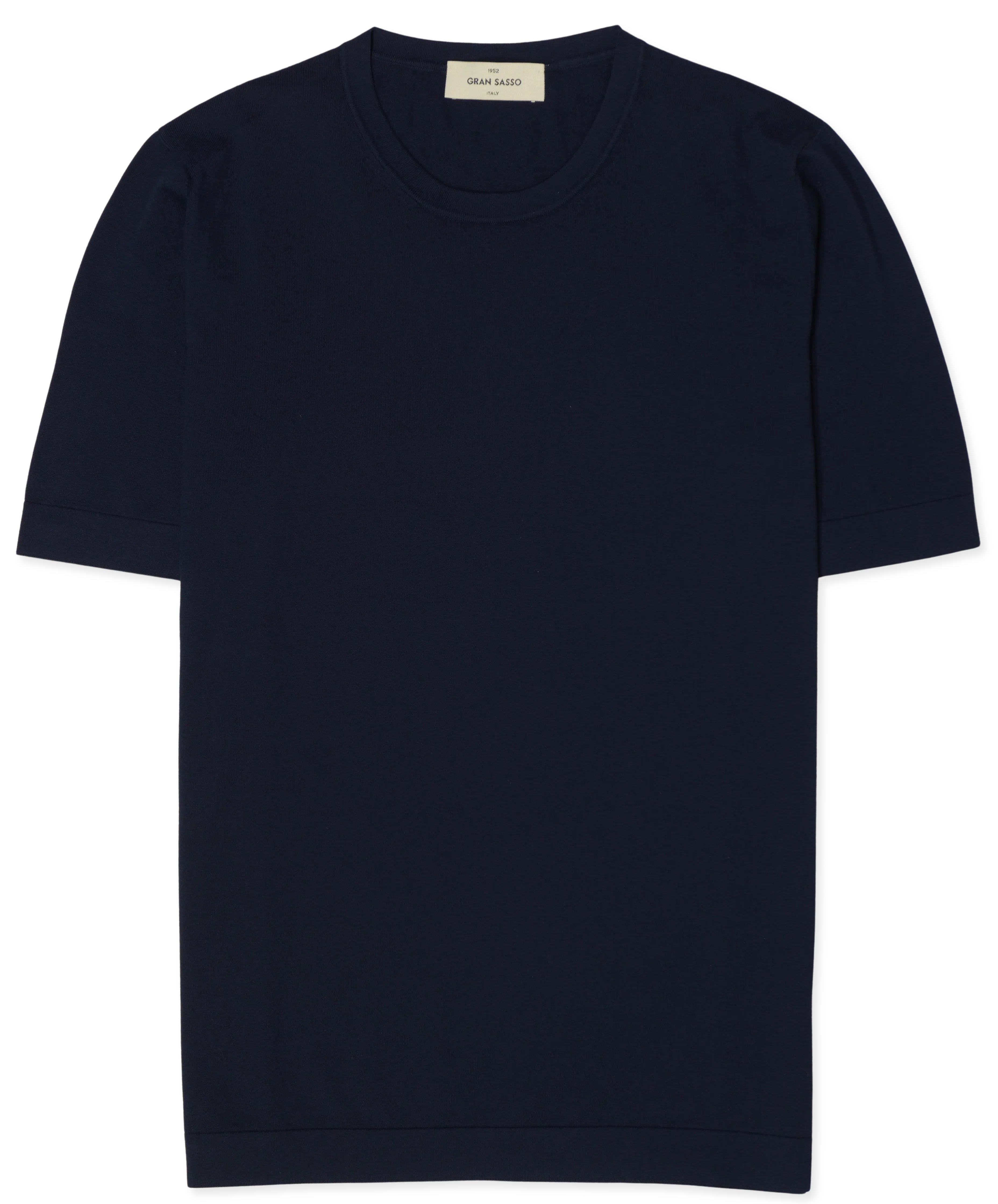 Gran Sasso Knitted Pure Cotton T-Shirt Navy