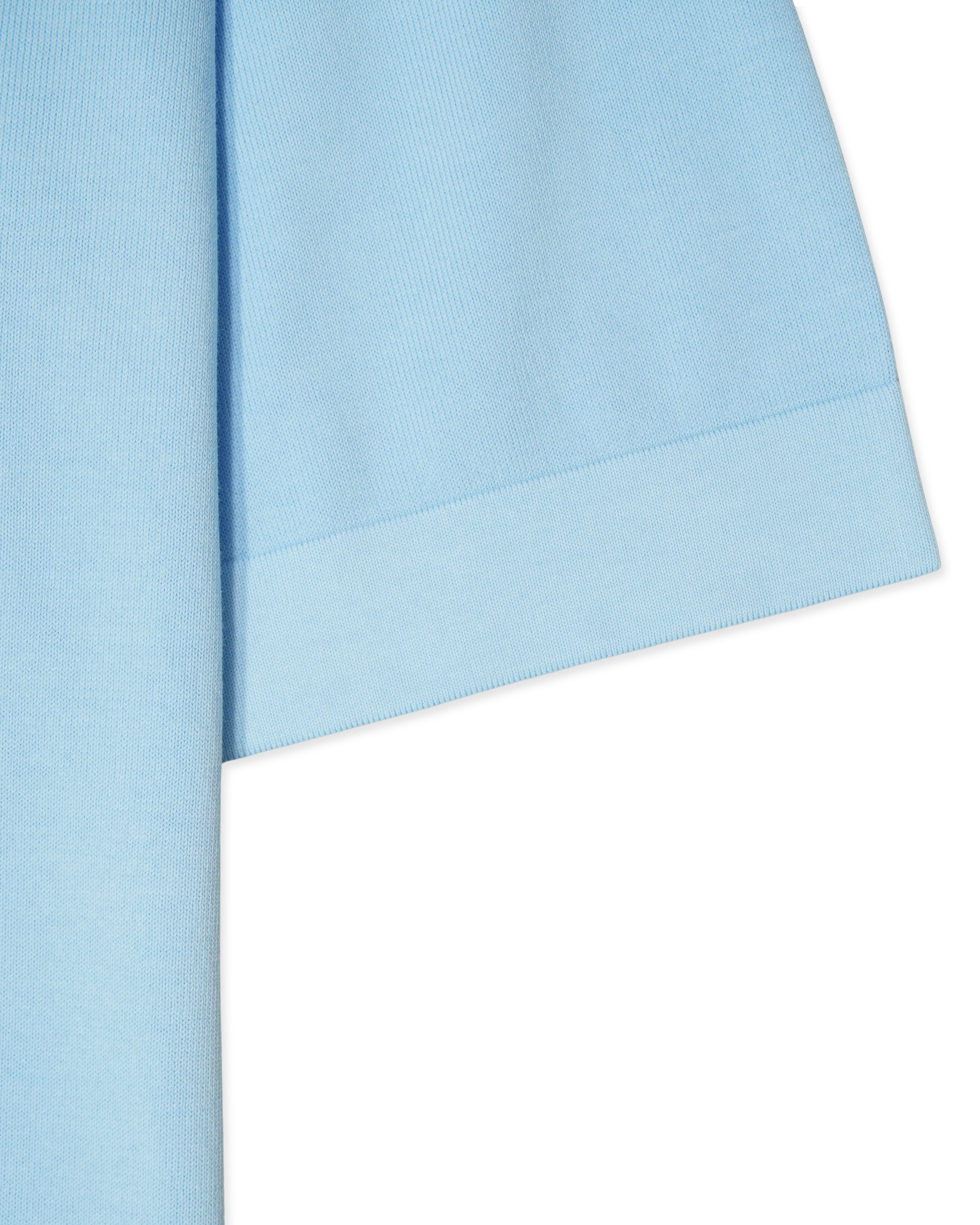 Gran Sasso Knitted Pure Cotton T-Shirt Light Blue