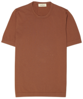 Gran Sasso Knitted Pure Cotton T-Shirt Terracotta
