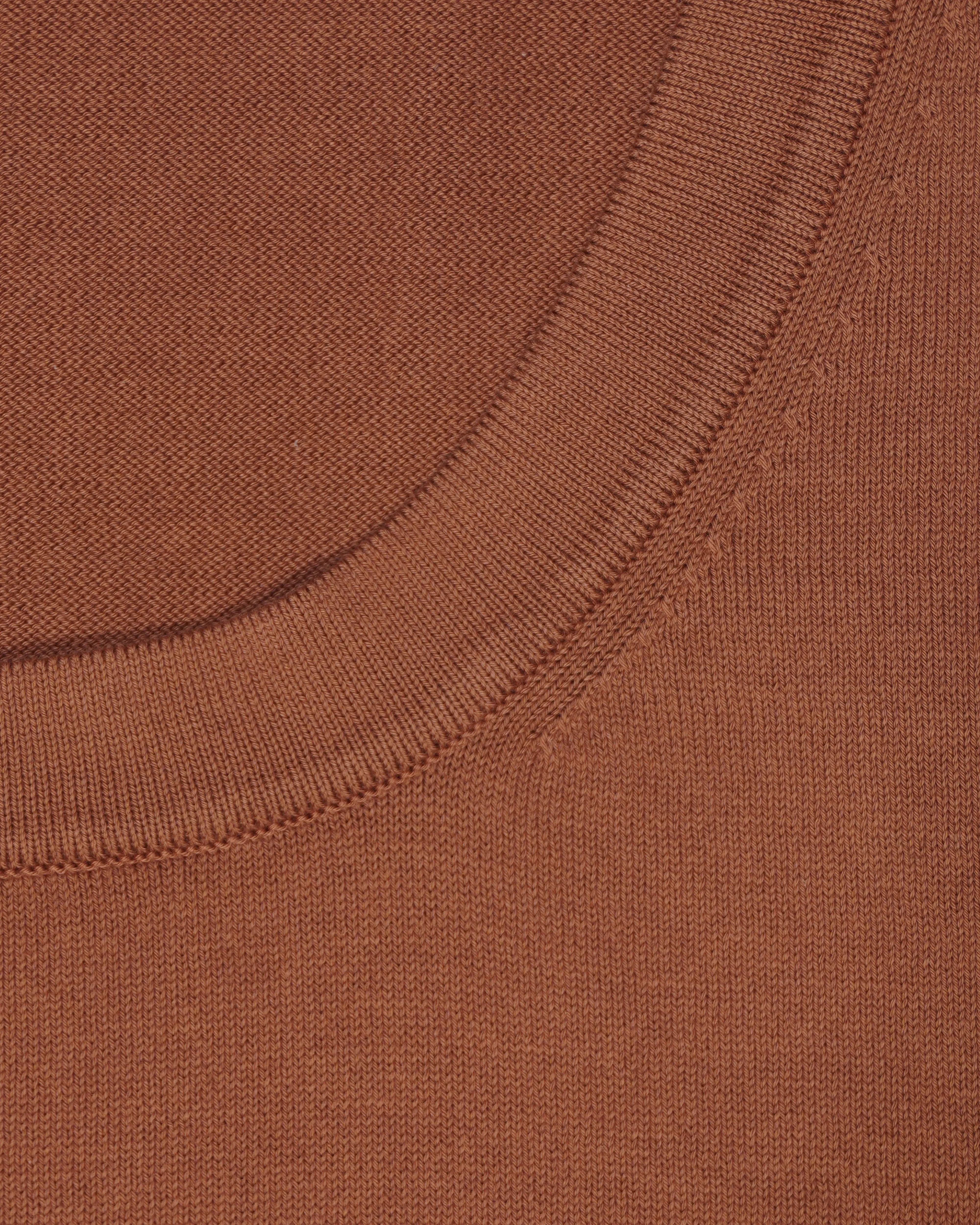 Gran Sasso Knitted Pure Cotton T-Shirt Terracotta