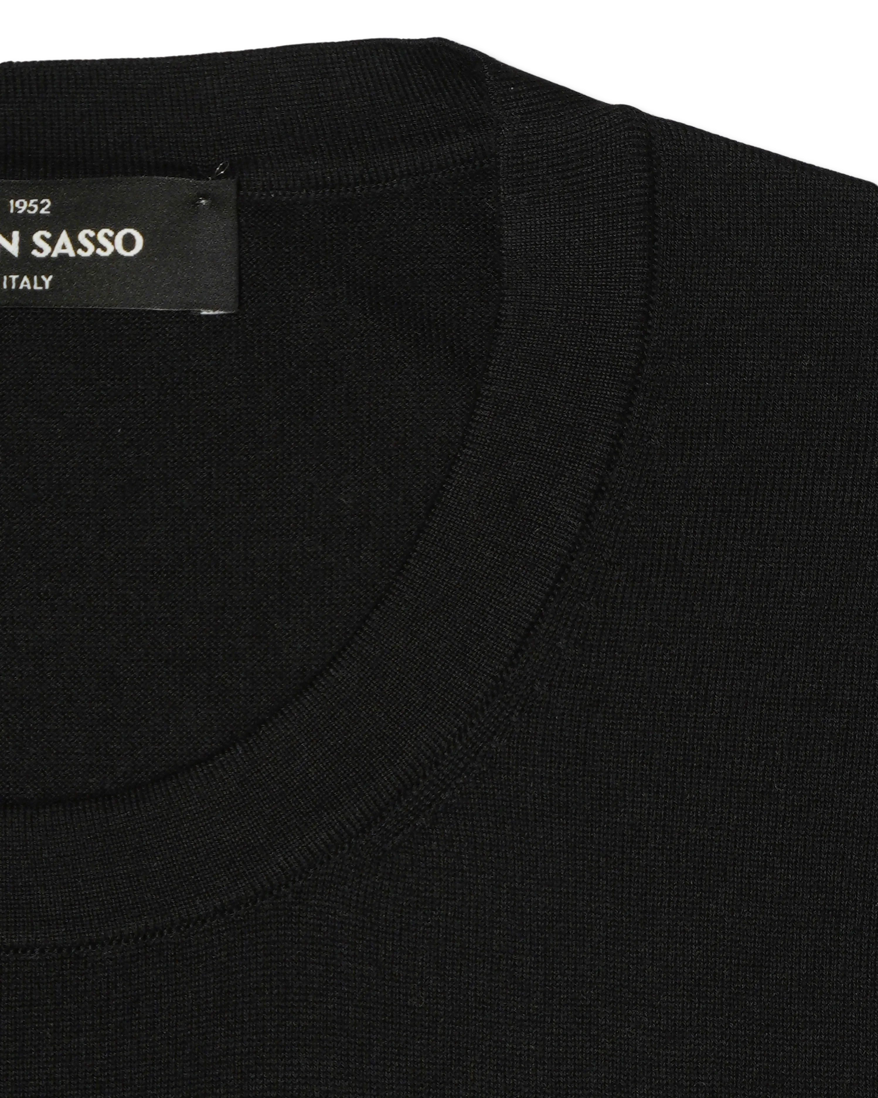 Gran Sasso Knitted Cashmere Silk T-Shirt Black