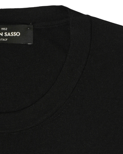 Gran Sasso Knitted Cashmere Silk T-Shirt Black