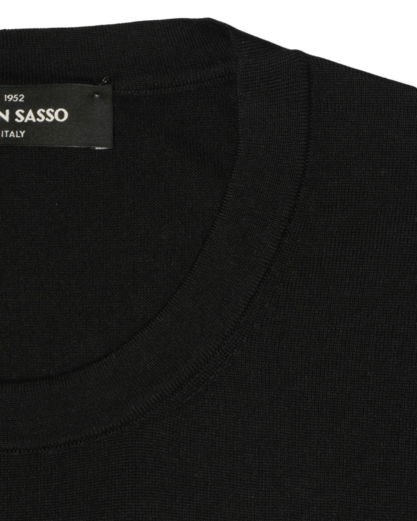 Gran Sasso Knitted Cashmere Silk T-Shirt Black