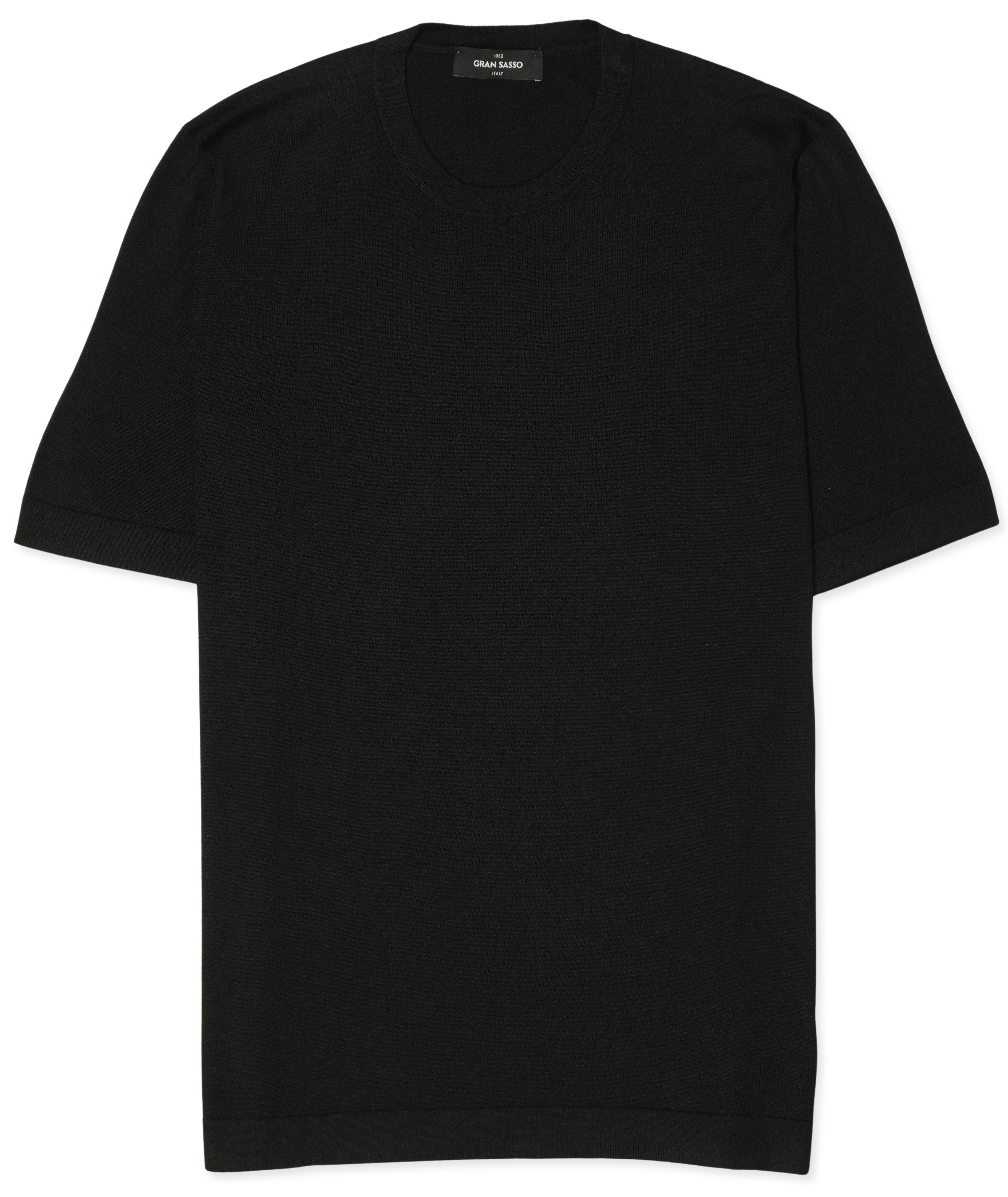 Gran Sasso Knitted Cashmere Silk T-Shirt Black