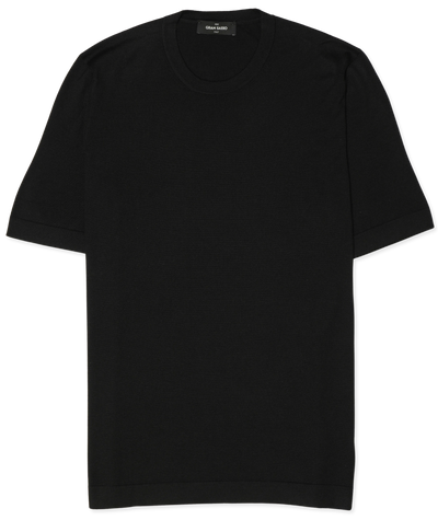 Gran Sasso Knitted Cashmere Silk T-Shirt Black