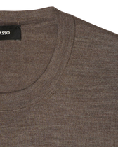 Gran Sasso Knitted Cashmere Silk T-Shirt Light Brown