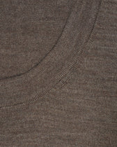 Gran Sasso Knitted Cashmere Silk T-Shirt Light Brown
