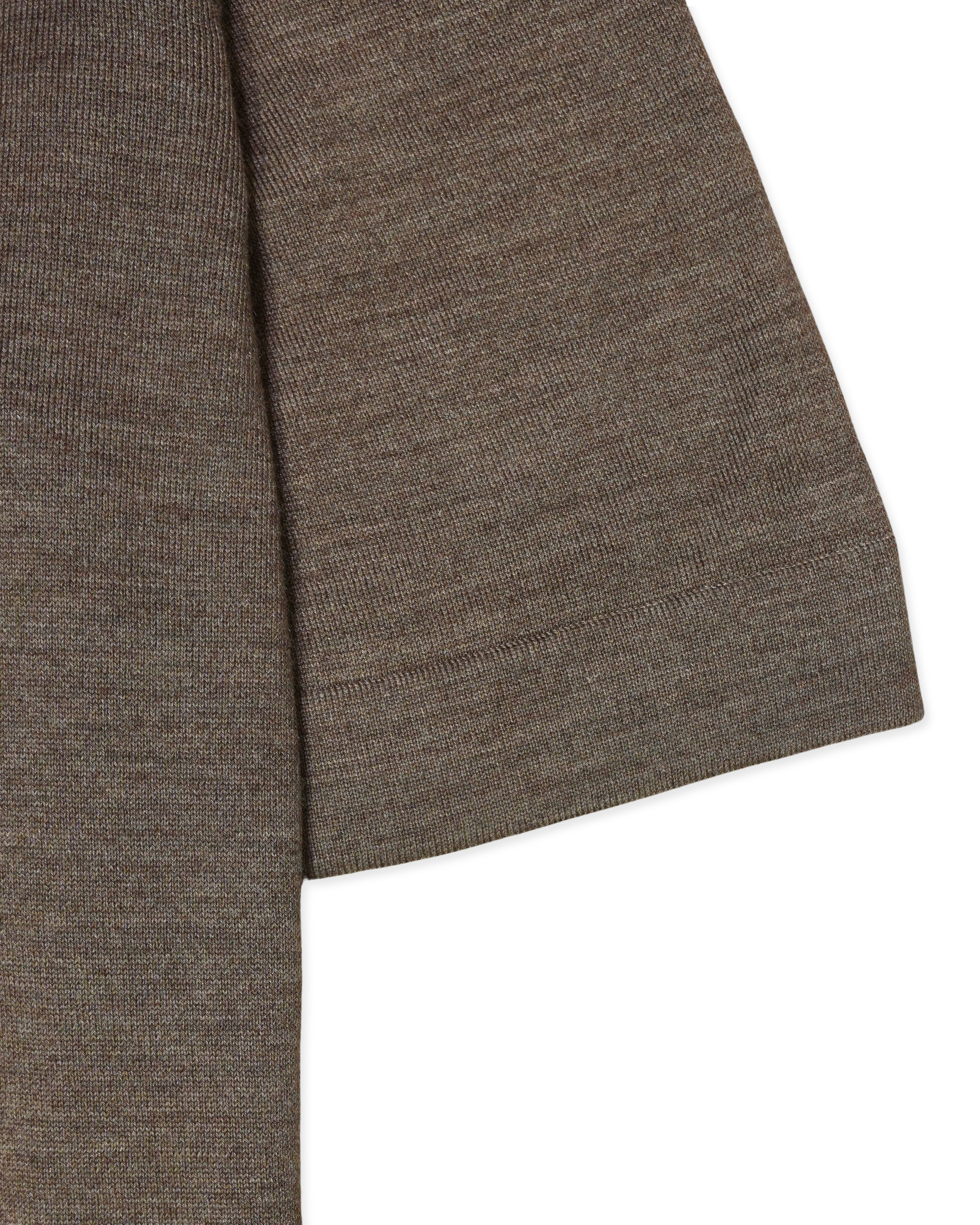 Gran Sasso Knitted Cashmere Silk T-Shirt Light Brown