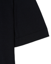 Gran Sasso Knitted Cashmere Silk T-Shirt Navy