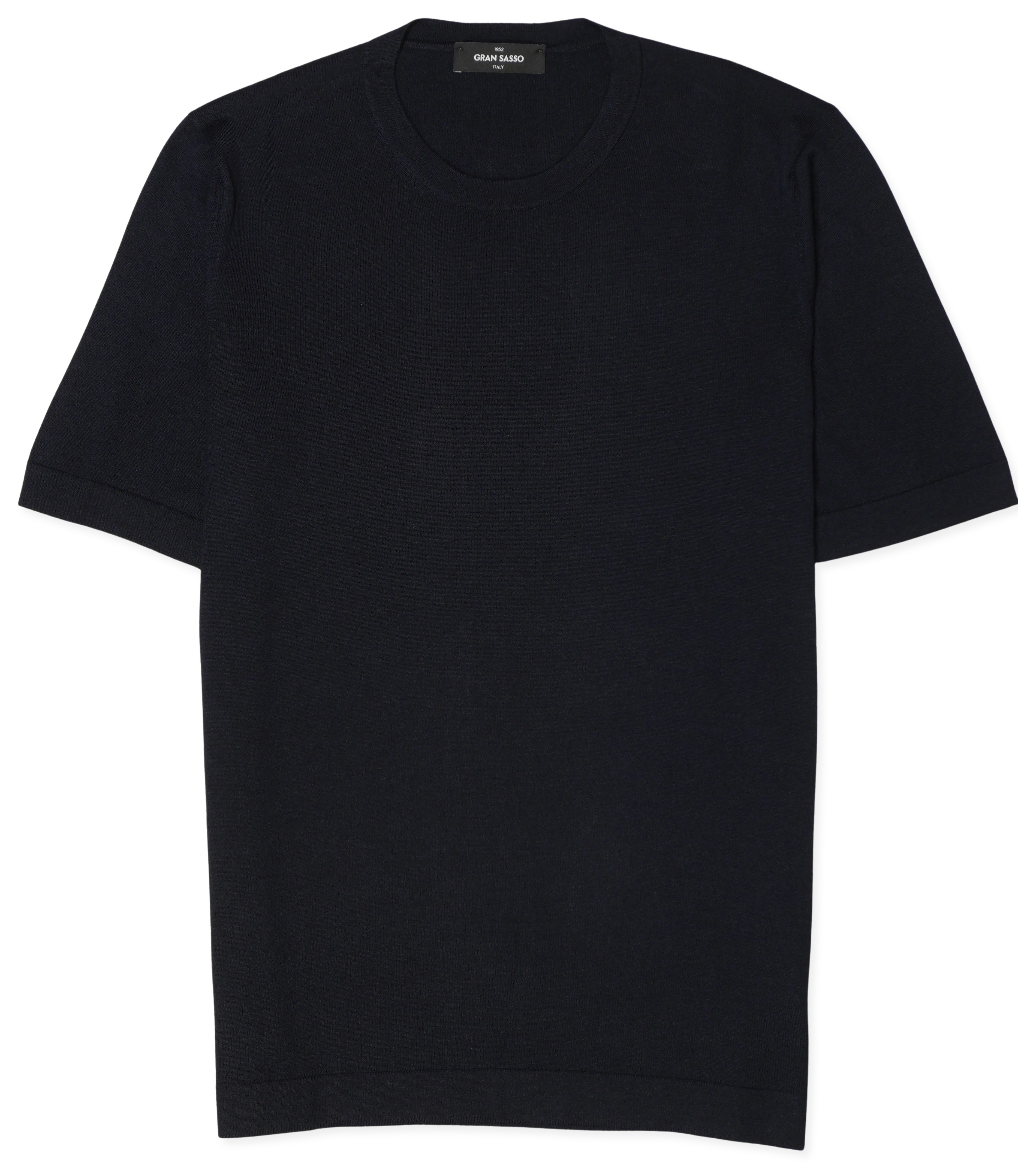 Gran Sasso Knitted Cashmere Silk T-Shirt Navy