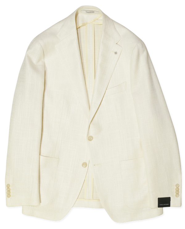 Tagliatore Jacket Cotton Linen Blend White