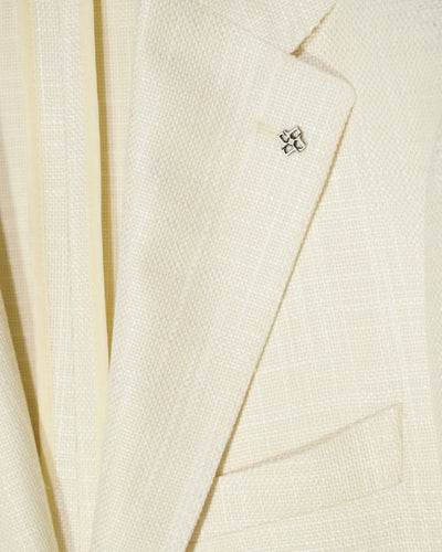 Tagliatore Jacket Cotton Linen Blend White