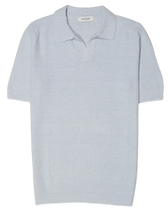 Gran Sasso Polo Shirt Linen Cotton Light Blue