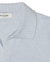 Gran Sasso Polo Shirt Linen Cotton Light Blue