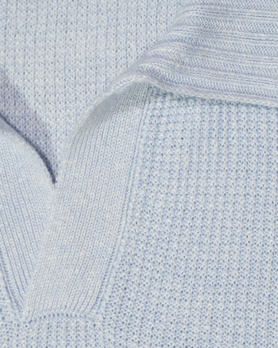 Gran Sasso Polo Shirt Linen Cotton Light Blue