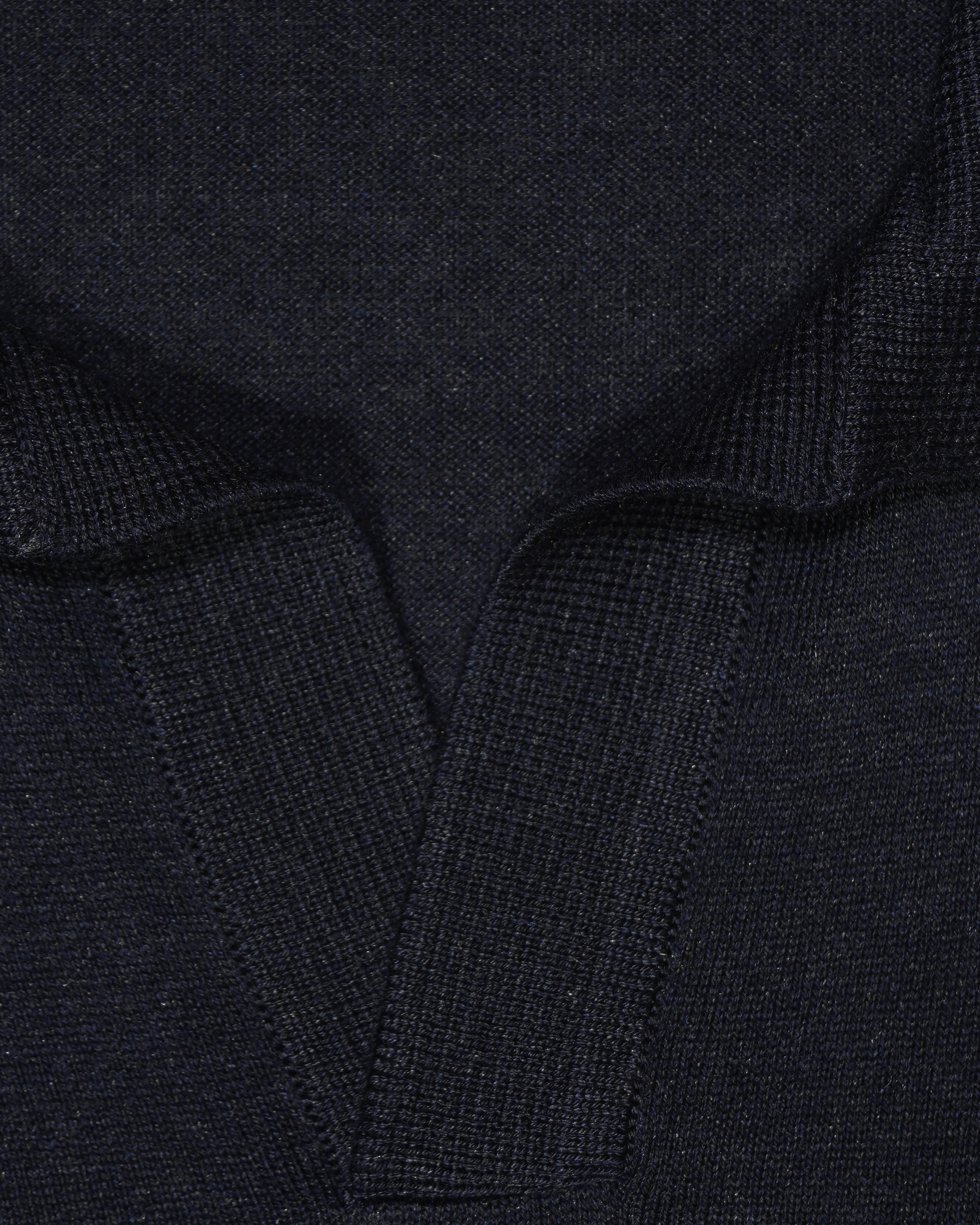 Gran Sasso Polo Shirt Pure Silk Navy