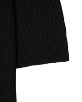 Gran Sasso Polo Shirt Linen Cotton Ribbed Black