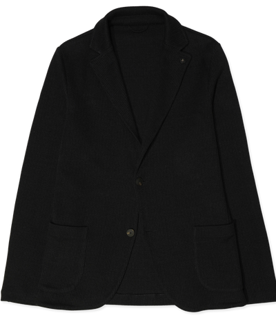 Gran Sasso Knitted Jacket Linen Cotton Black