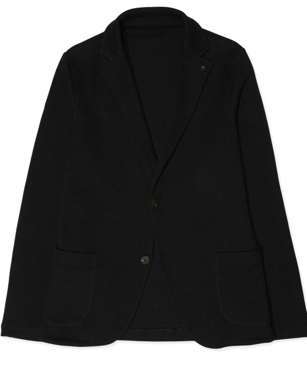 Gran Sasso Knitted Jacket Linen Cotton Black