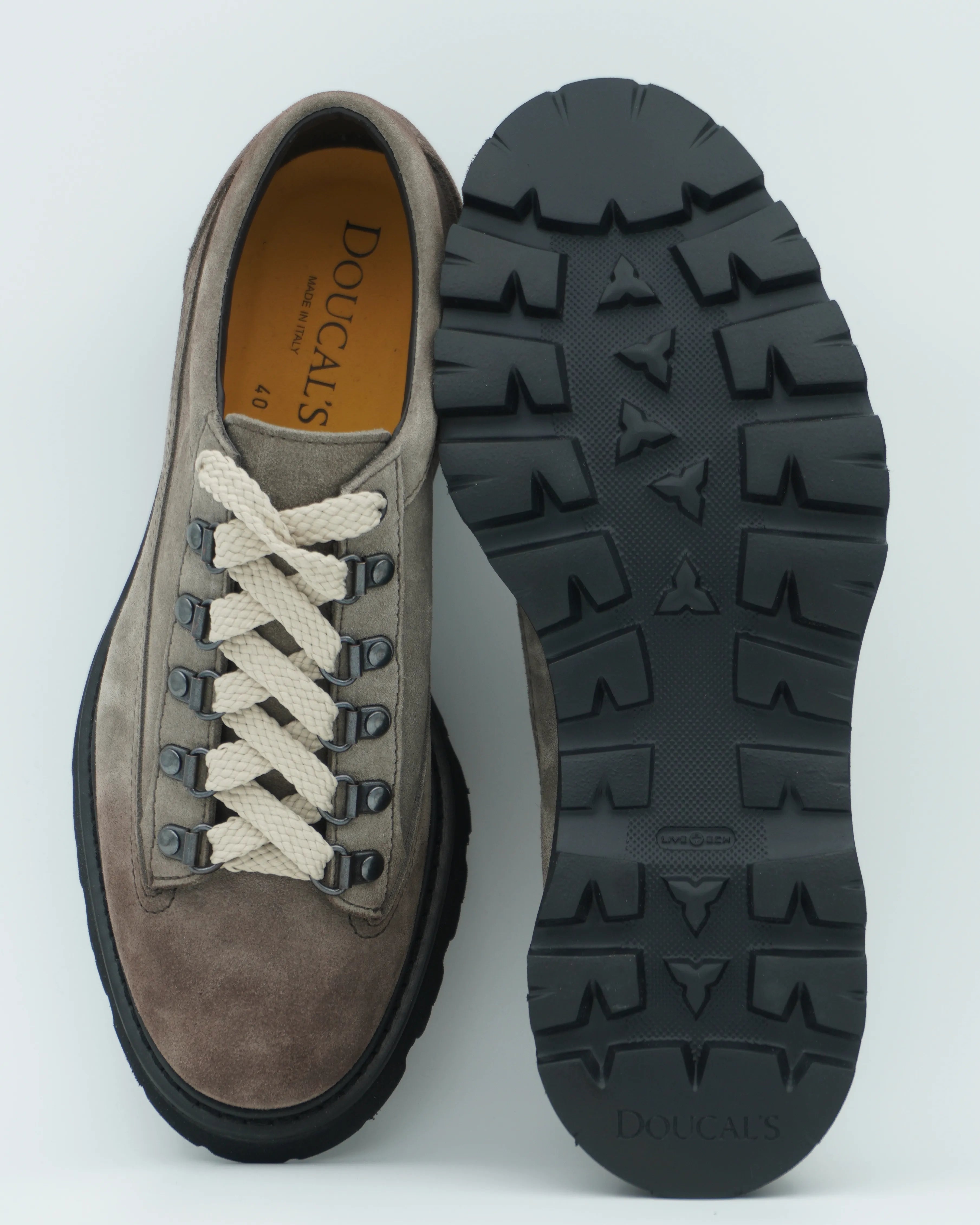 Doucals Derby Lace-up Suede Light Grey