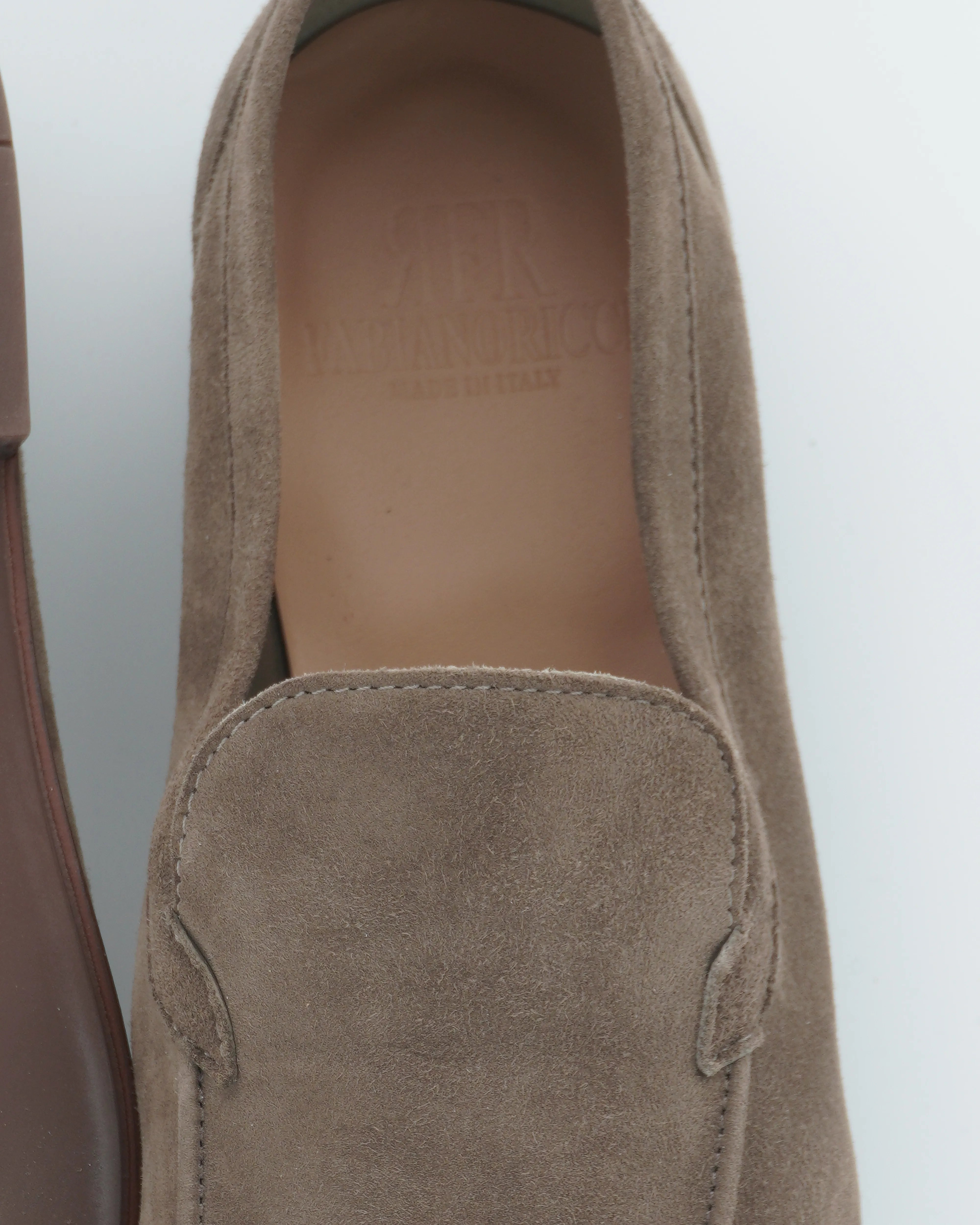Fabiano Ricci Unlined Suede Loafer Taupe